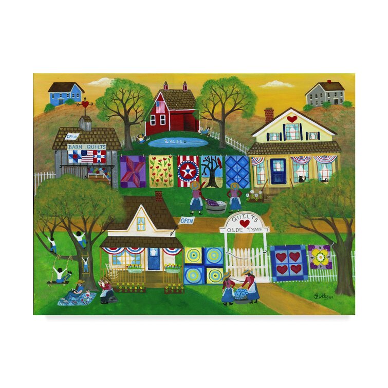 Winston Porter Old Time Barn Folk Art Quilts On Canvas by Cheryl